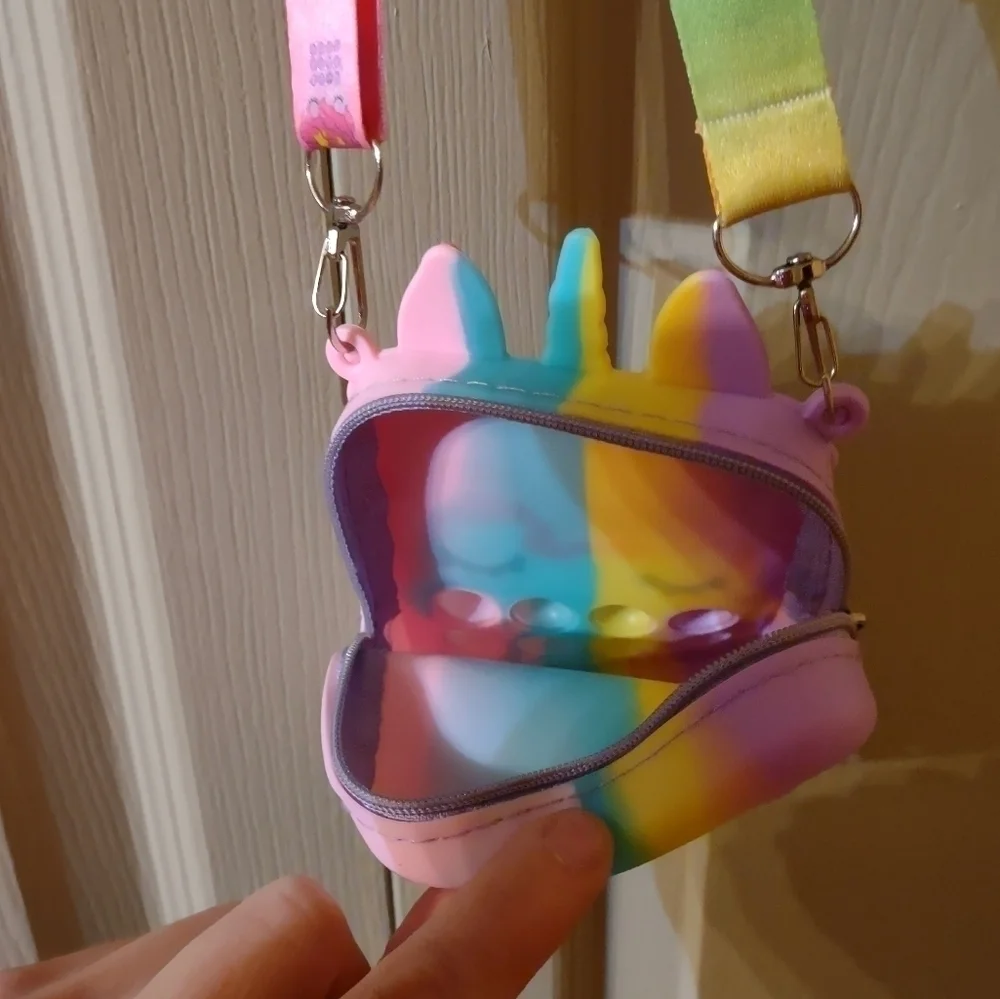 New Little Girls Unicorn pop it purse Christmas gift